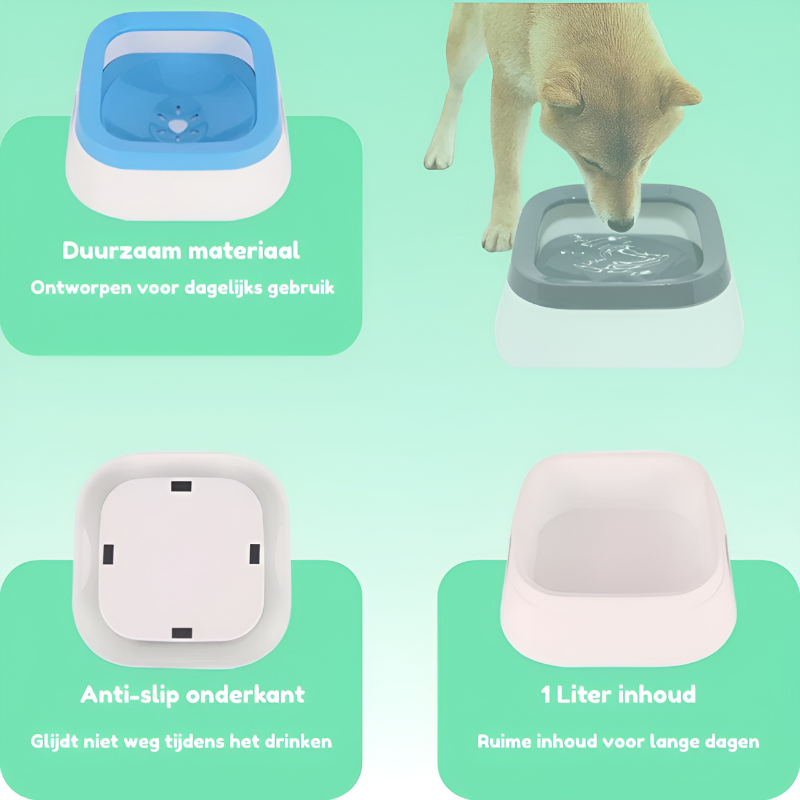 SplashGuard- Anti-Mors Drinkbak Tegen Natte Vloeren